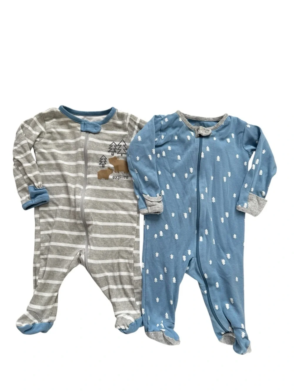 Baby Boy Sleeper Bundle 0-3 Months Mixed Print One-Piece Footies Set 7 Piece Lot